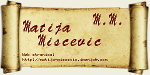 Matija Miščević vizit kartica